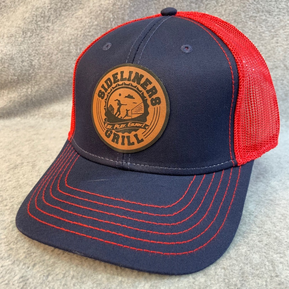Sideliners Grill Mens Navy Red Otto Trucker Hat Snapback Patch OSFM